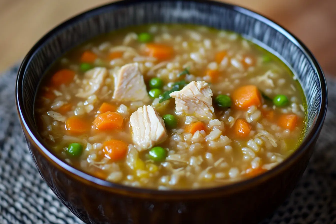 Chicken Brown Rice Soup for Dogs A Hearty Homemade Meal mydogrecipe