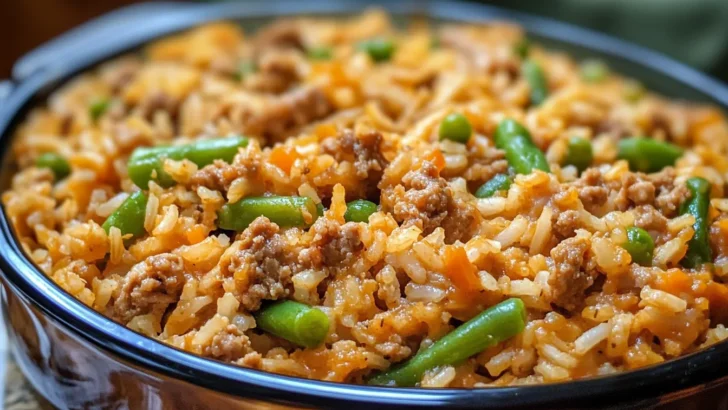 Beef, Rice, and Green Bean Casserole for Dogs Meal Recipe